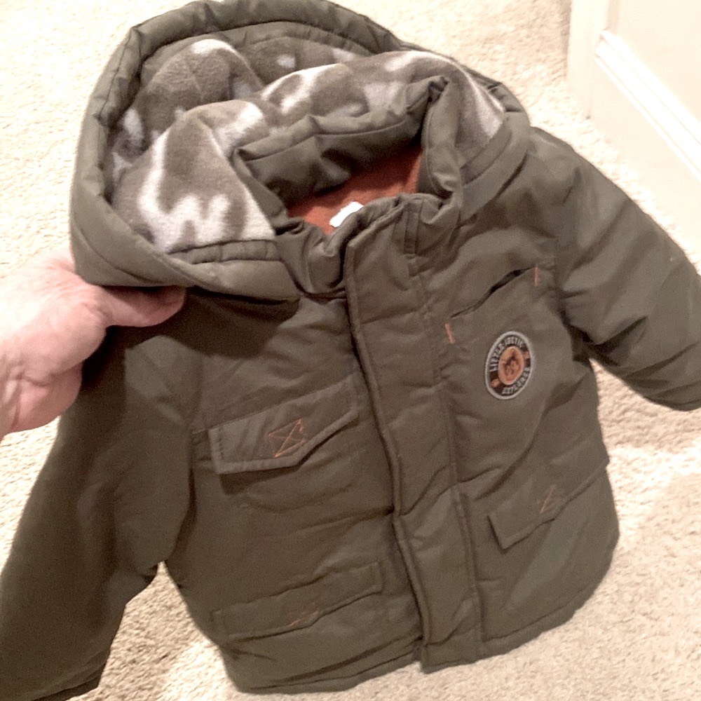 Child of Mine Arctic Explorer Army Green Camo Hooded Boys Coat - Sz 3T EUC